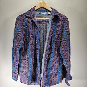 Vintage 90s Aztec Print button up Medium